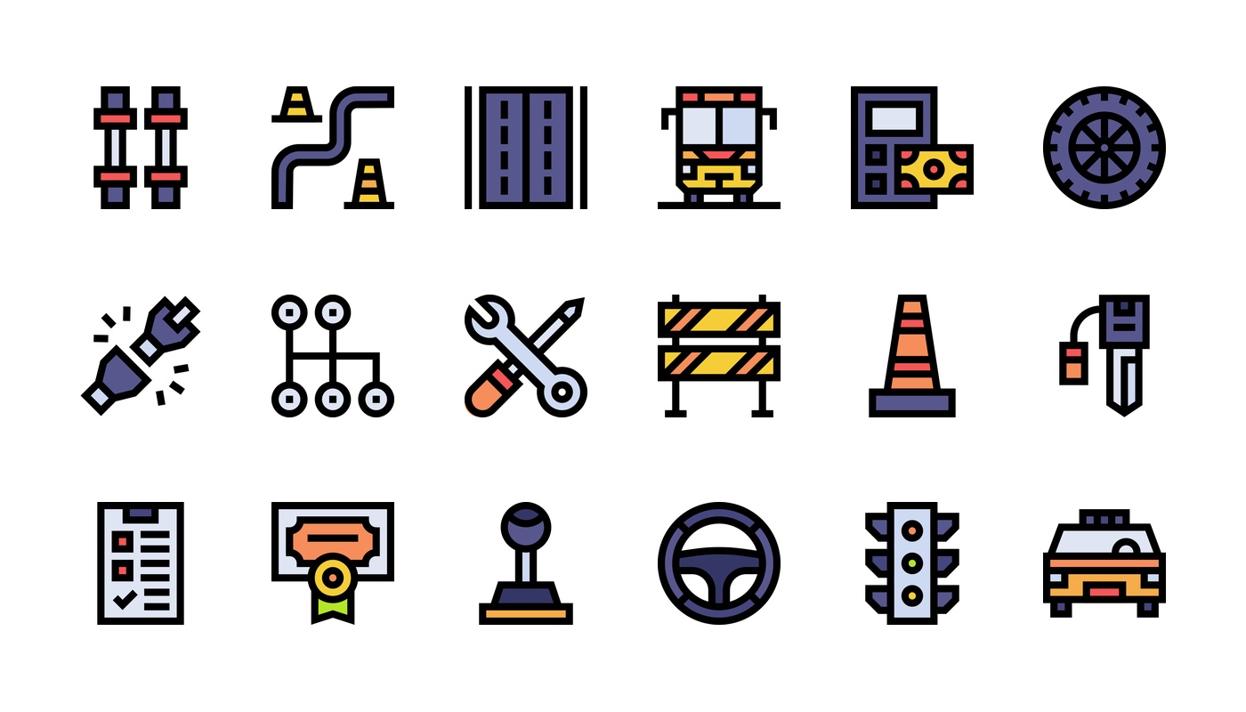 Driving School Icon Pack