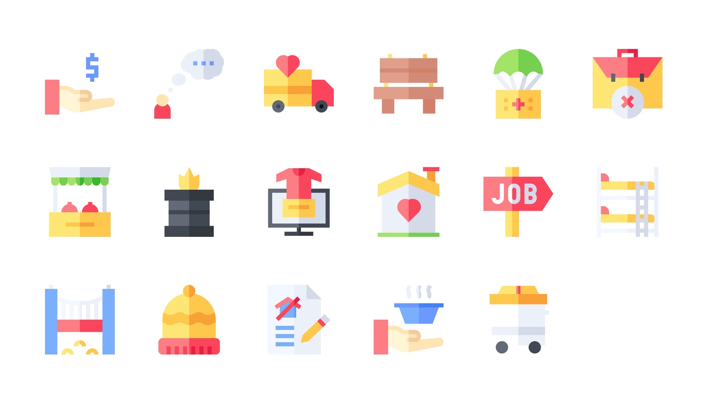 Homelessness Support Icon Pack