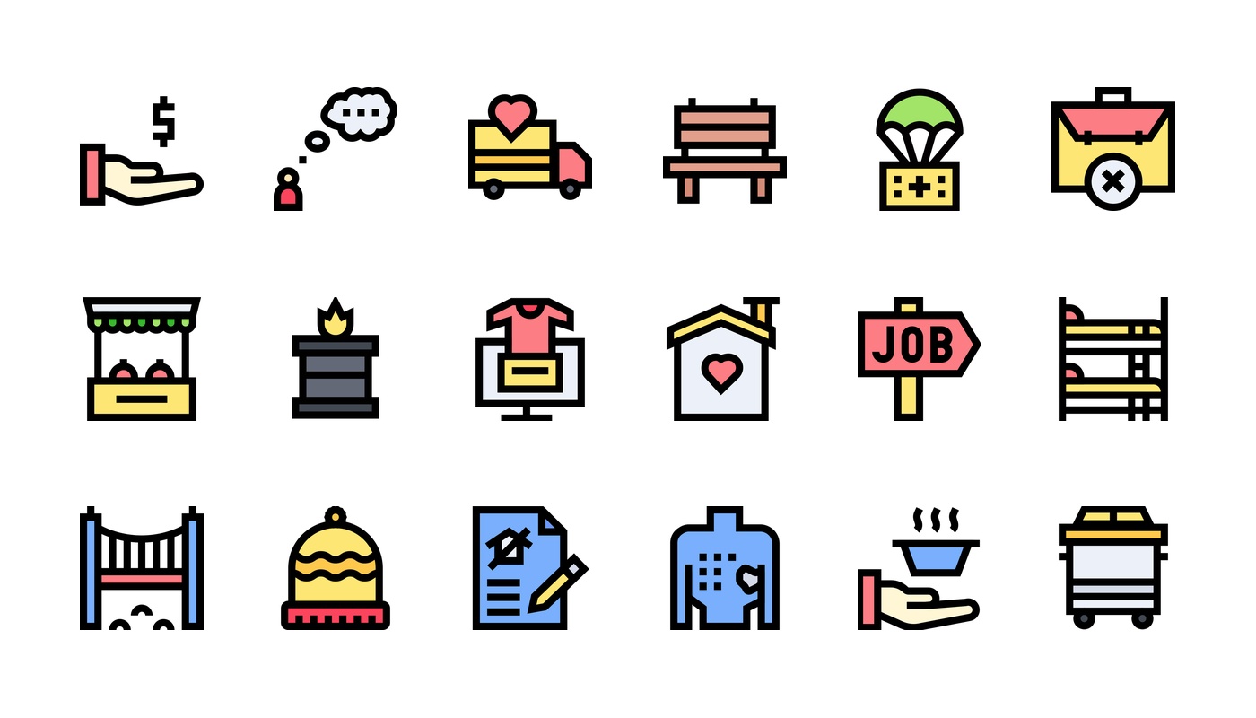 Homelessness Support Icon Pack